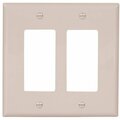 Eaton Wiring Devices Wallplate, 4-1/2 In L, 4.56 In W, 2 -Gang, Polycarbonate, White, High-Gloss PJ262W